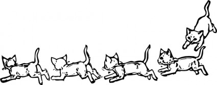 gatinhos jogando execução clip-art