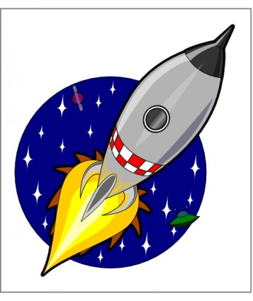 Kliponius cartoon ClipArt Rakete