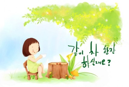 enfants coréens illustrator psd