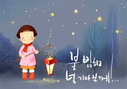韩国儿童插画 psd