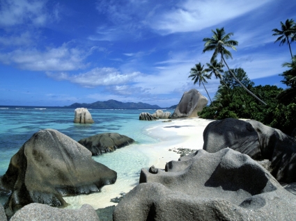 La digue đảo hình nền thế giới seychelles