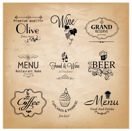 rótulo definido para o projeto de menu de restaurante