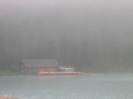 Lake louise sương mù