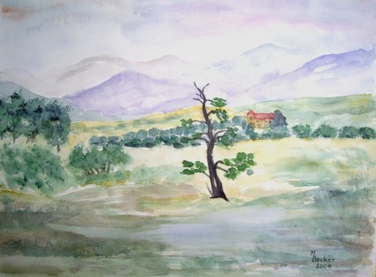 lukisan pemandangan alam