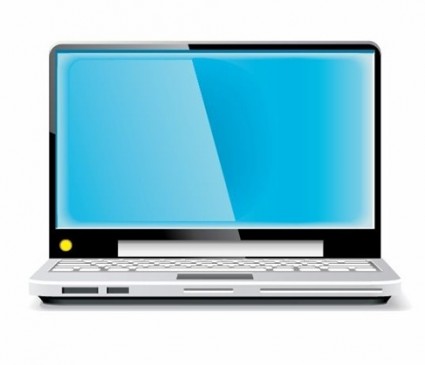 شاشة الكمبيوتر المحمول الموجه أزرق