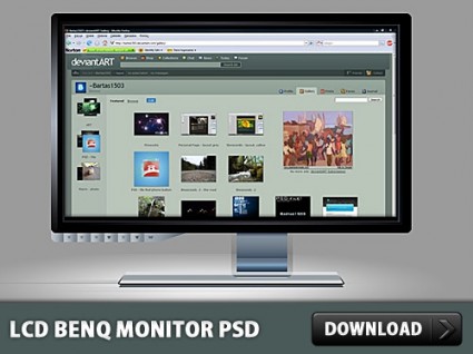 écran LCD benq moniteur gratuit fichier psd