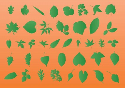 vector silhouettes de feuilles