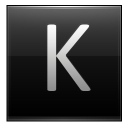 ตัวอักษร k ดำ