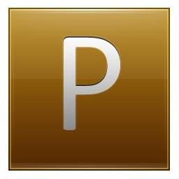ตัวอักษร p ทอง