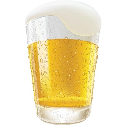 逼真的啤酒杯和啤酒泡沫向量圖形