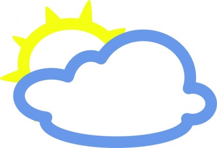 輕雲與太陽天氣符號剪貼畫
