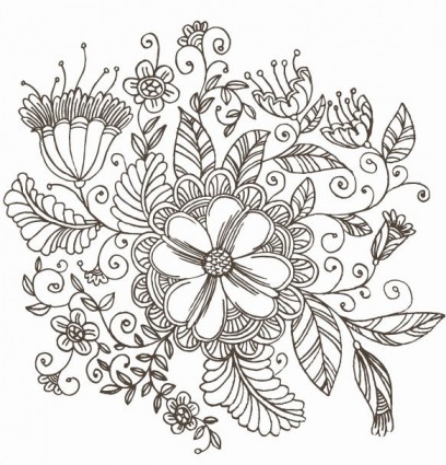 dessin au trait swirl illustration vectorielle motif fleur