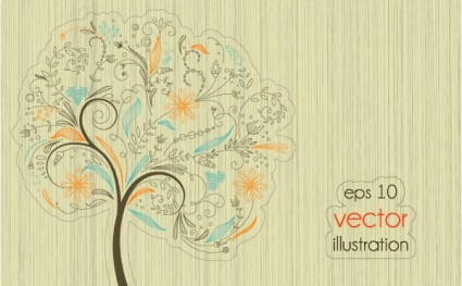 líneas del vector illustrator de árboles