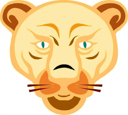 Lion visage cartoon clipart