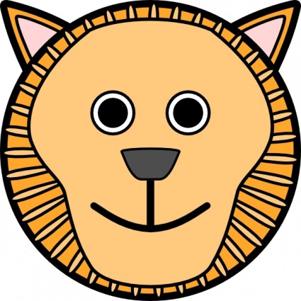 Lion Rounded Face Clip Art