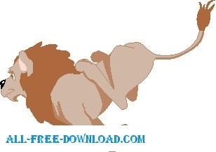 Lion Running-vector Cartoon-free Vector Free Download