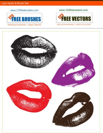 bibir gratis vektor dan photoshop kuas