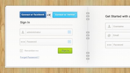 login signup formato psd