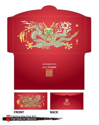 Long Red Envelope Template Vector