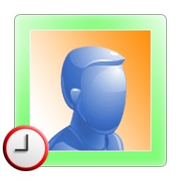 Longhorn Man User Icon With Green Border And Clock