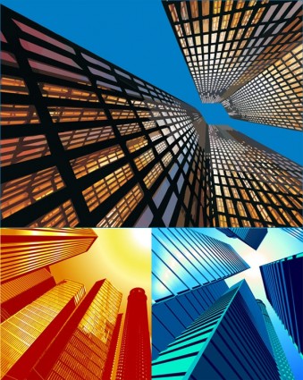 Look Up Highrise Buildings Vector