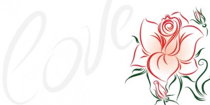 tình yêu và hoa hồng vectơ