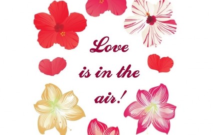 Liebe liegt in der Luft neue kostenlose Flower Vektoren