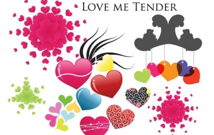 Love me tender varios corazones