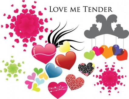 Love me tender vários corações