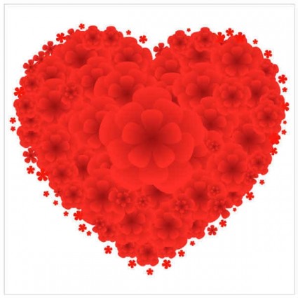 Love Red Flowers Vector Graphics