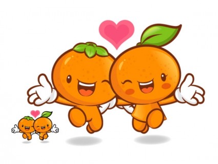 Love The Cartoon Super Fruits Vector