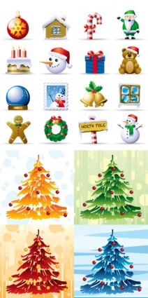 Lovely Christmas Element Icons Vector
