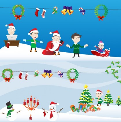 Lovely Christmas Element Vector And Scenes