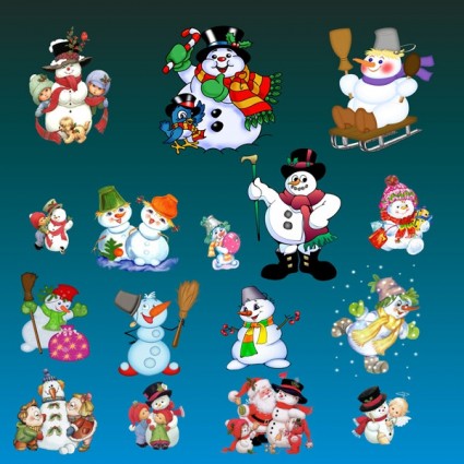Lovely Christmas Snowman Set Psd Layered