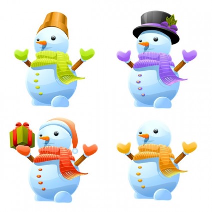 Lovely Christmas Snowman Vector