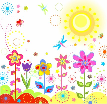 belles fleurs vector illustrator d'enfants