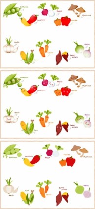 schöne Früchte und Gemüse-Vektor