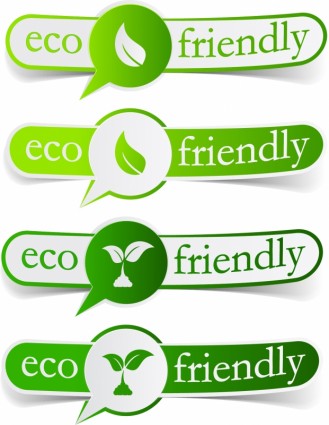 低碳绿色主题标签横幅设计矢量