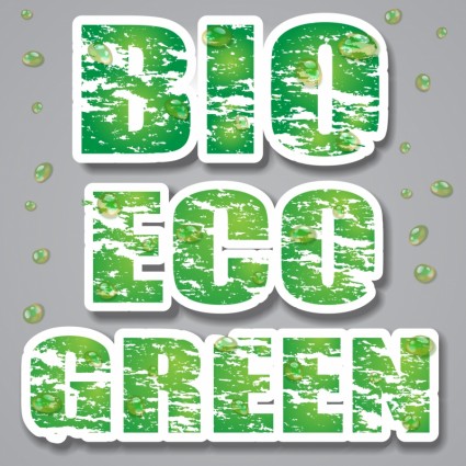 Lowcarbon Green Theme Label Banner Vector