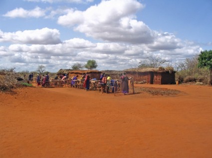 aldeões de Quênia aldeia Maasai