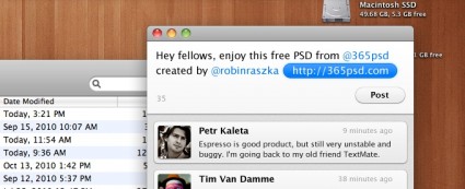 في mac os x واجهة المستخدم التغريد