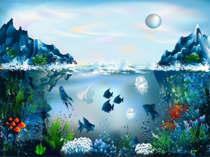 prächtige Unterwasserwelt Vektor