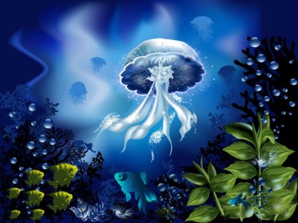 vecteur magnifique monde sous-marin