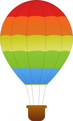Maidis Horizontal Striped Hot Air Balloons Clip Art