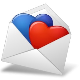 Mailenvelope Hearts Bluered