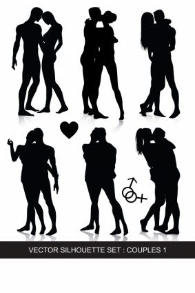 Male And Female Black And White Silhouette Vector