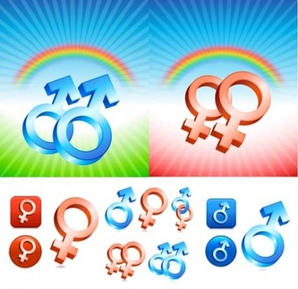 vettore di simboli maschile e femminile