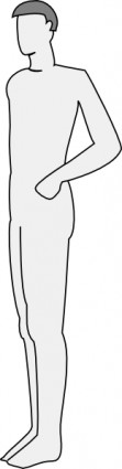 silueta masculina lateral pie clip art