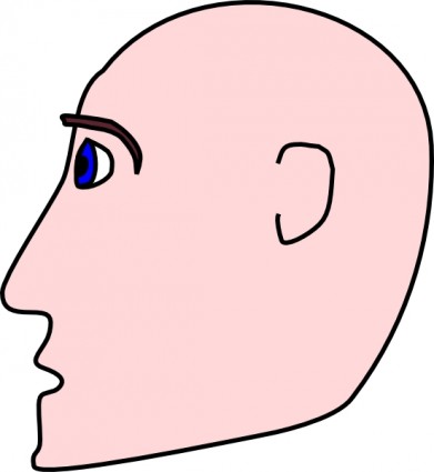 Mann Kopfseite Kahl ClipArt