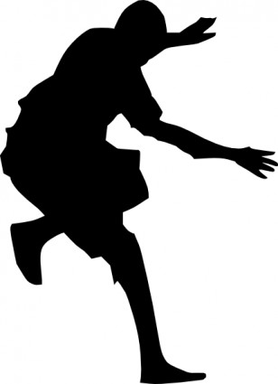 رجل القفز من صورة ظلية قصاصة فنية